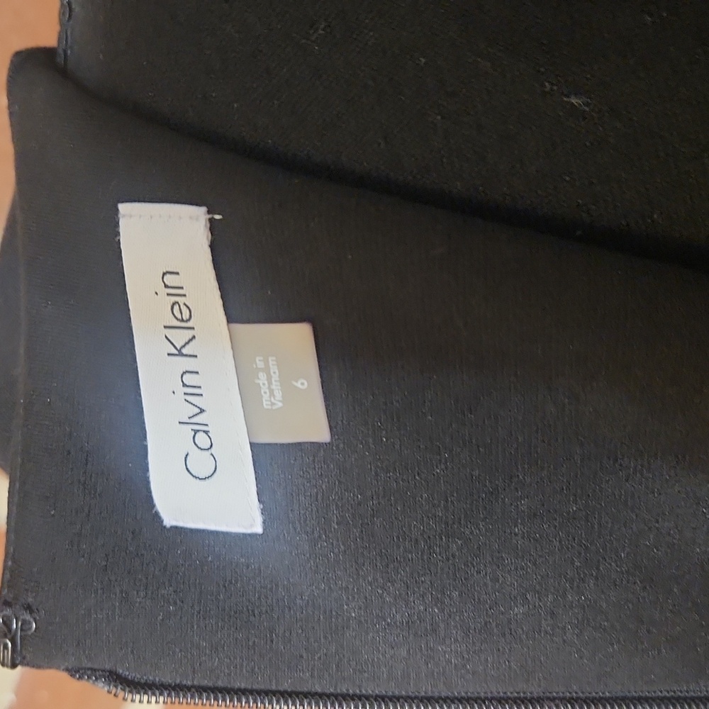 Calvin Klein Black Sleeveless Dress with Gold Button Accents, Size 6 - Picture 6 of 8
